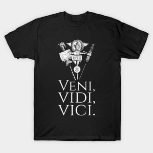 Ancient Rome Julius Caesar Latin Quote - Veni Vidi Vici T-Shirt